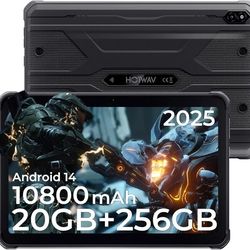 Rugged Tablet HOTWAV R10 Pro 2025  Android 14, 10.1 Inch HD+ 10800mAh Waterproof Tablet, 20GB RAM+256GB ROM/1TB TF Outdoor Tablets, 13MP+5MP Camera 