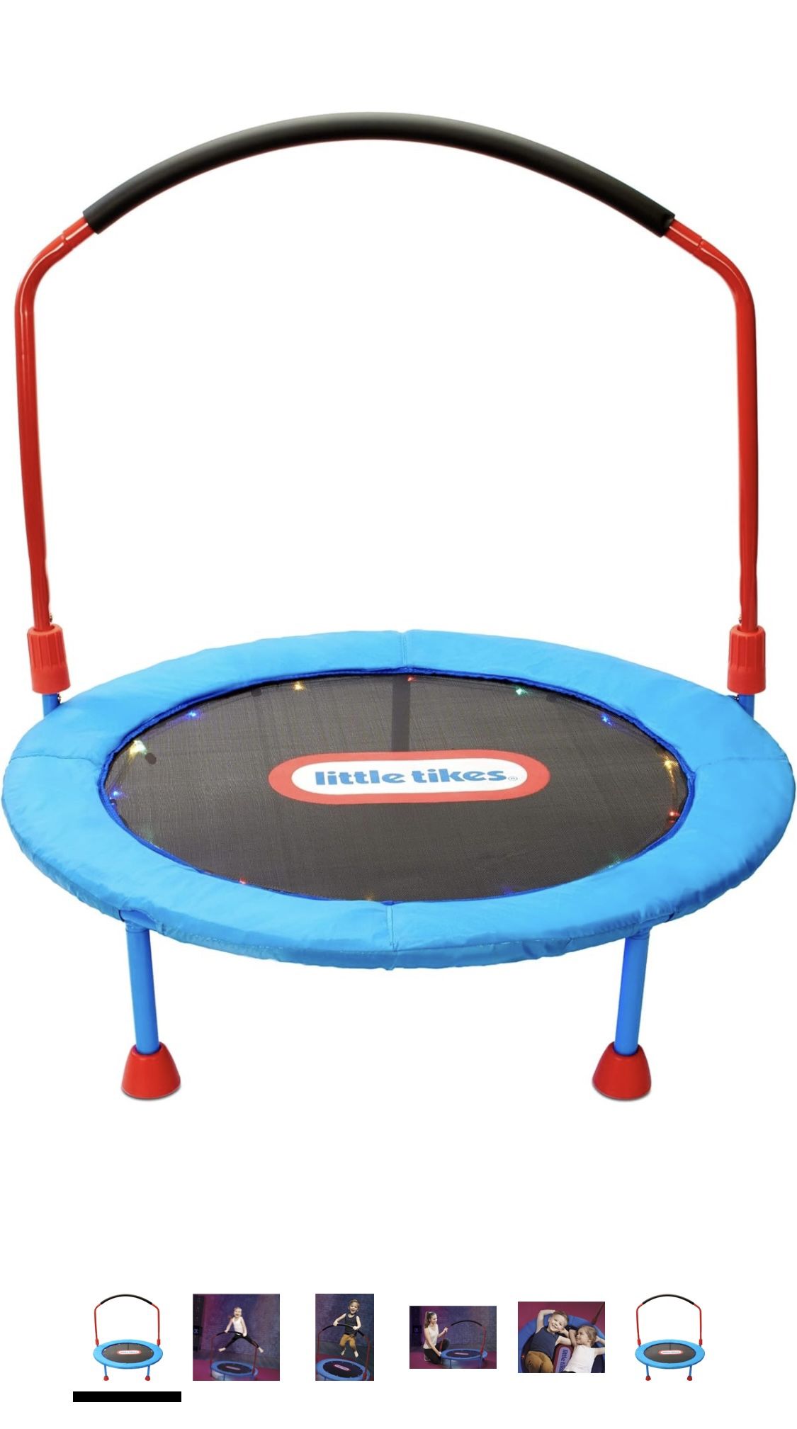 Little Tikes Light-Up 3-foot Trampoline with Folding Handle for Kids Ages 3 to 6