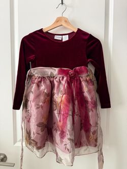 Blueberi Boulevard Girls Velvet Floral Dress, Size 6