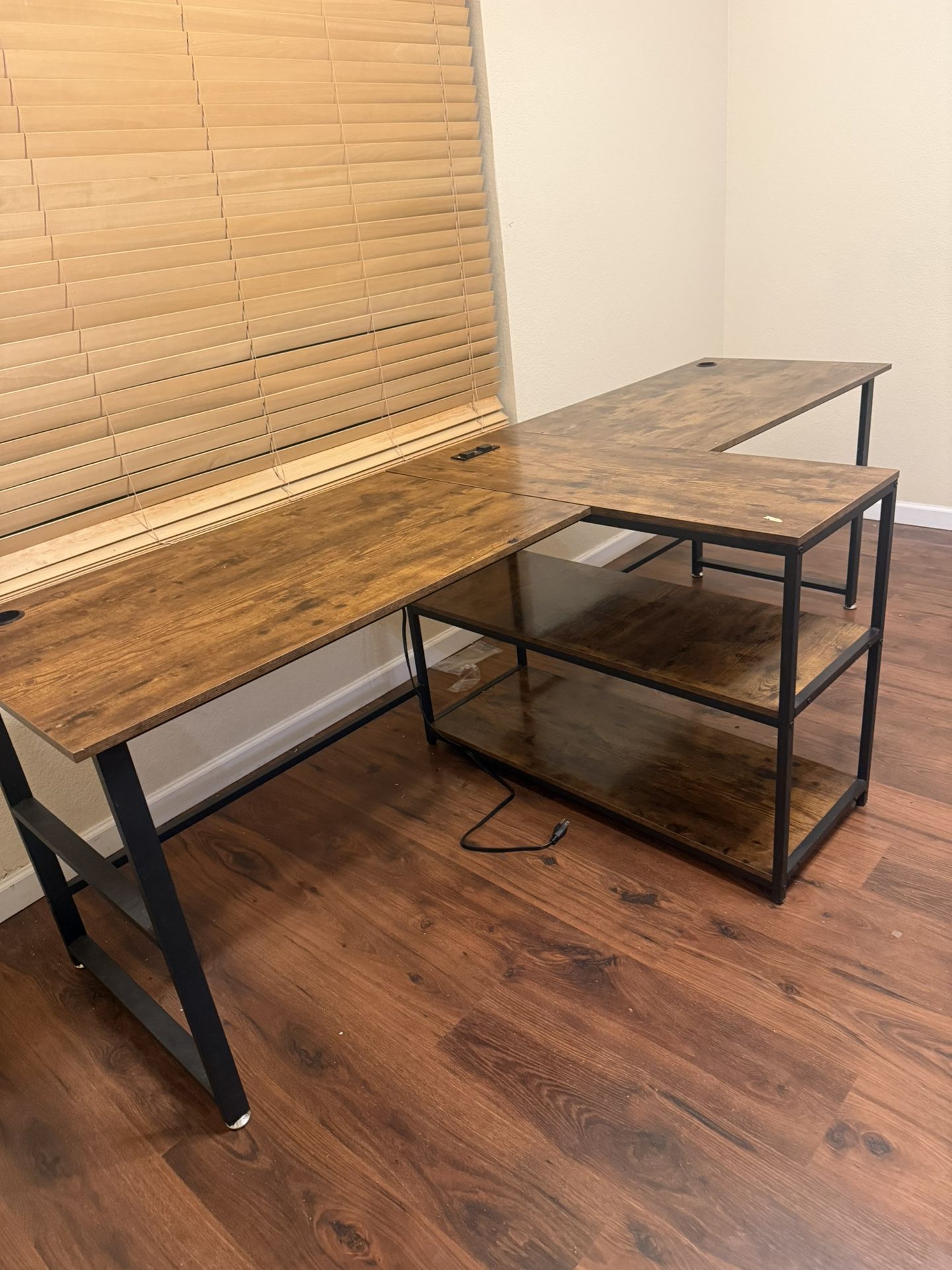 Double Sided Desk With Outlet Port