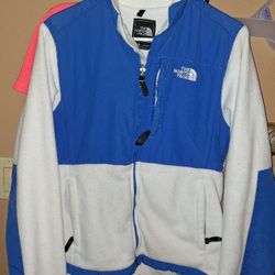 The North Face New Style Denali Fleece Jacket Womens Sz Large Light Blue Full Zip $60