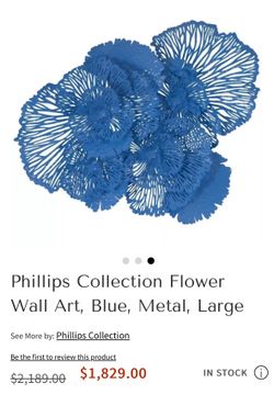 Large Blue Metal Flower