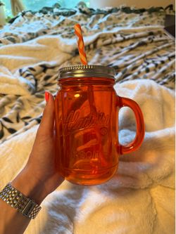 Orange Aladdin Mason Jar Tumbler 20oz - Plastic