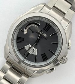 Seiko Brightz 8B43-0AF0 42mm Black Dial Solar Quartz Watch(A1G014491)