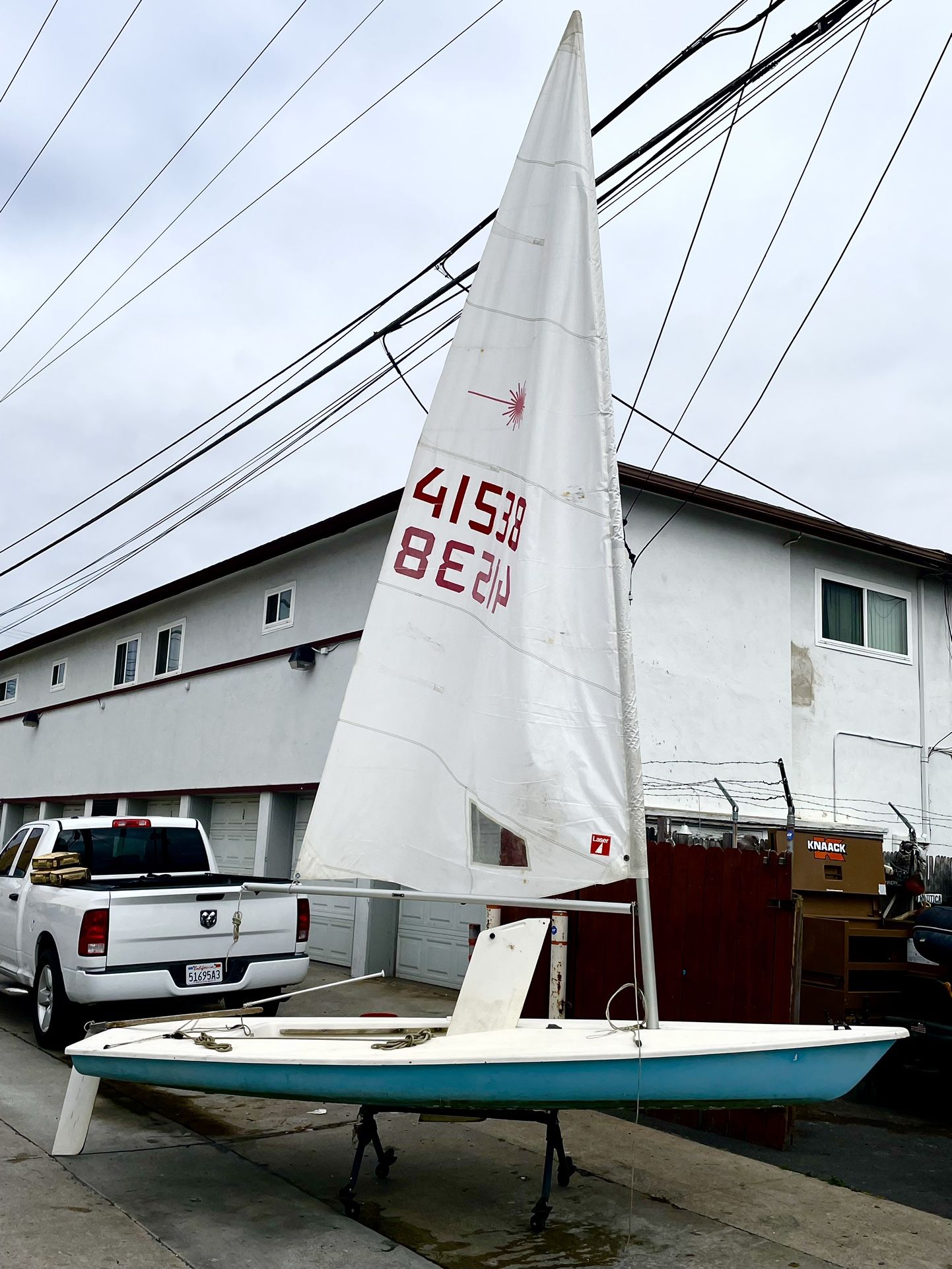 Laser Sailboat Sailing Skiff White Crispy Sail Ready To Sail Cheap for
