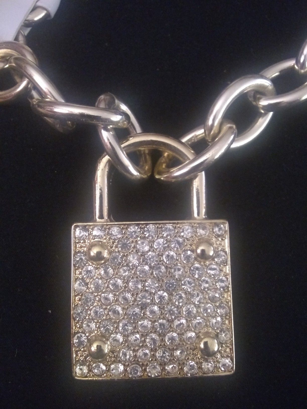 18k plated big iced put choker necklace