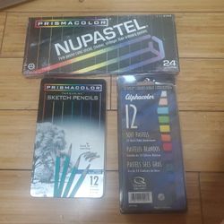 Prismacolor firm pastels sketch pencils and alpha colorPrismacolor firm pastels Prisma pencils and alpha color so soft pastels 