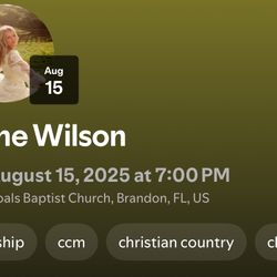 Anne Wilson Concert Tickets (8/15 Brandon, FL)