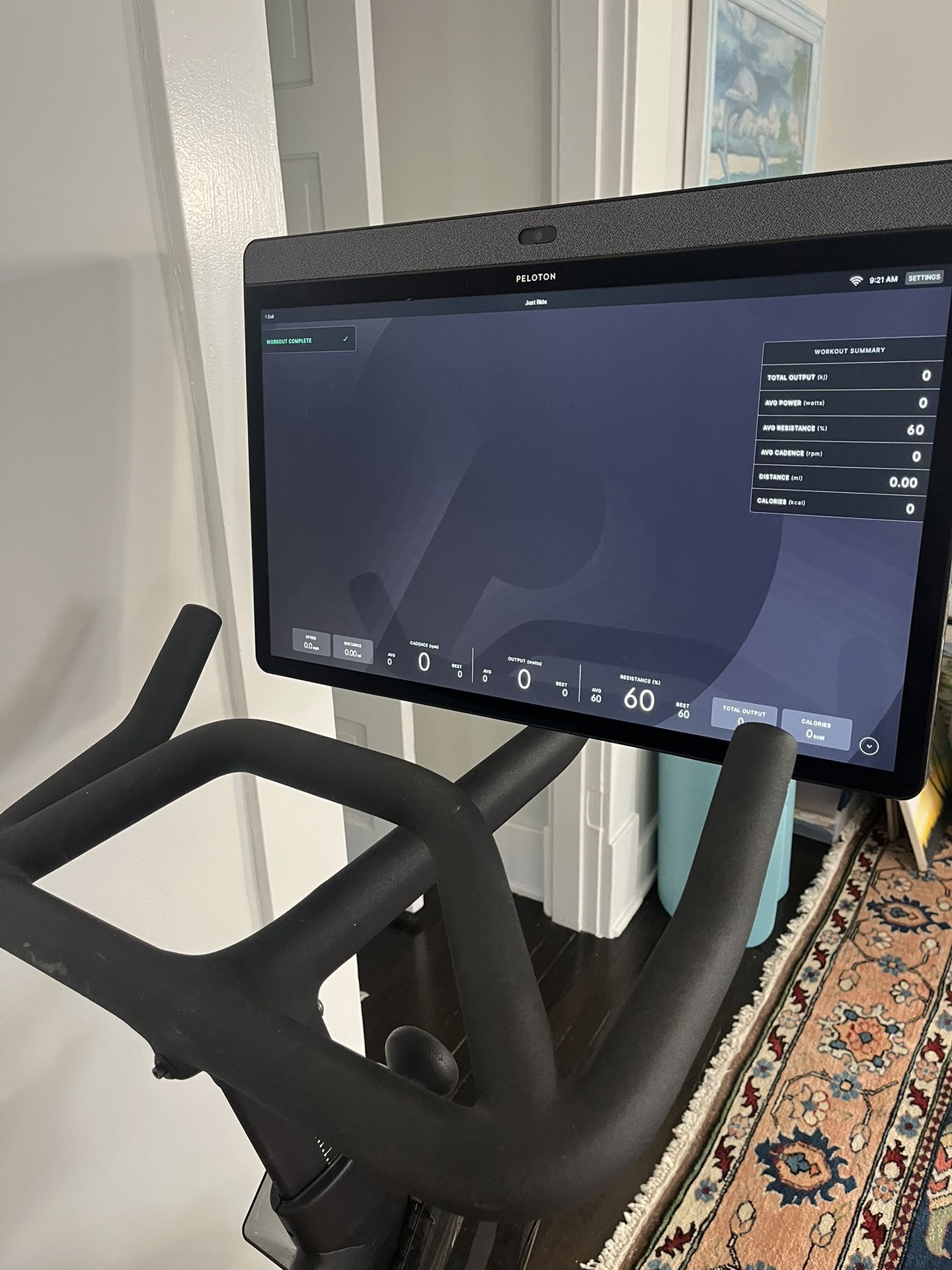 Pelaton Bike+ With Floor Mat and 3Lb Weight Set