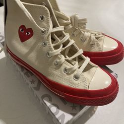 Converse Comme des Garçons White/Red Size 4M,6W