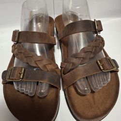 White Mountain Sandal Women's Size 9 Brown Leather
