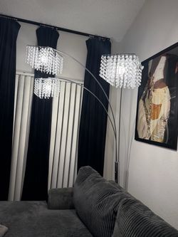 Crystal chandelier floor lamp