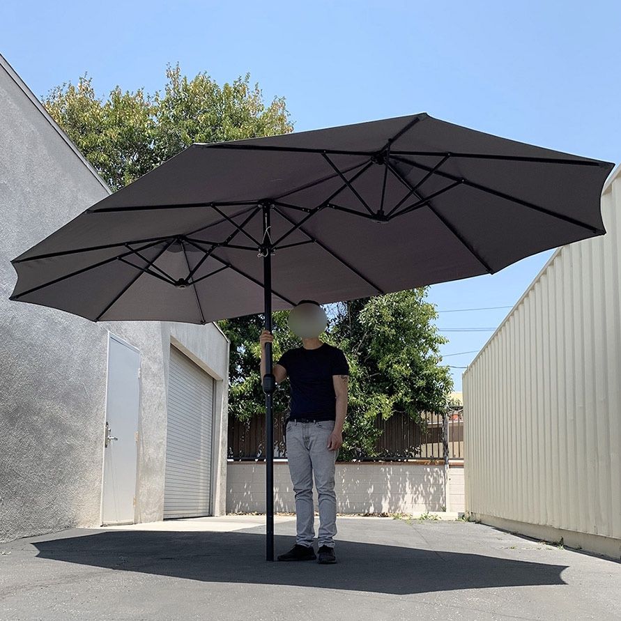 Brand New $95 Large 15 FT Double Sided Umbrella Outdoor Patio Garden Yard (Weight base not included),All Products : American Fashion Style Bags On Sale
