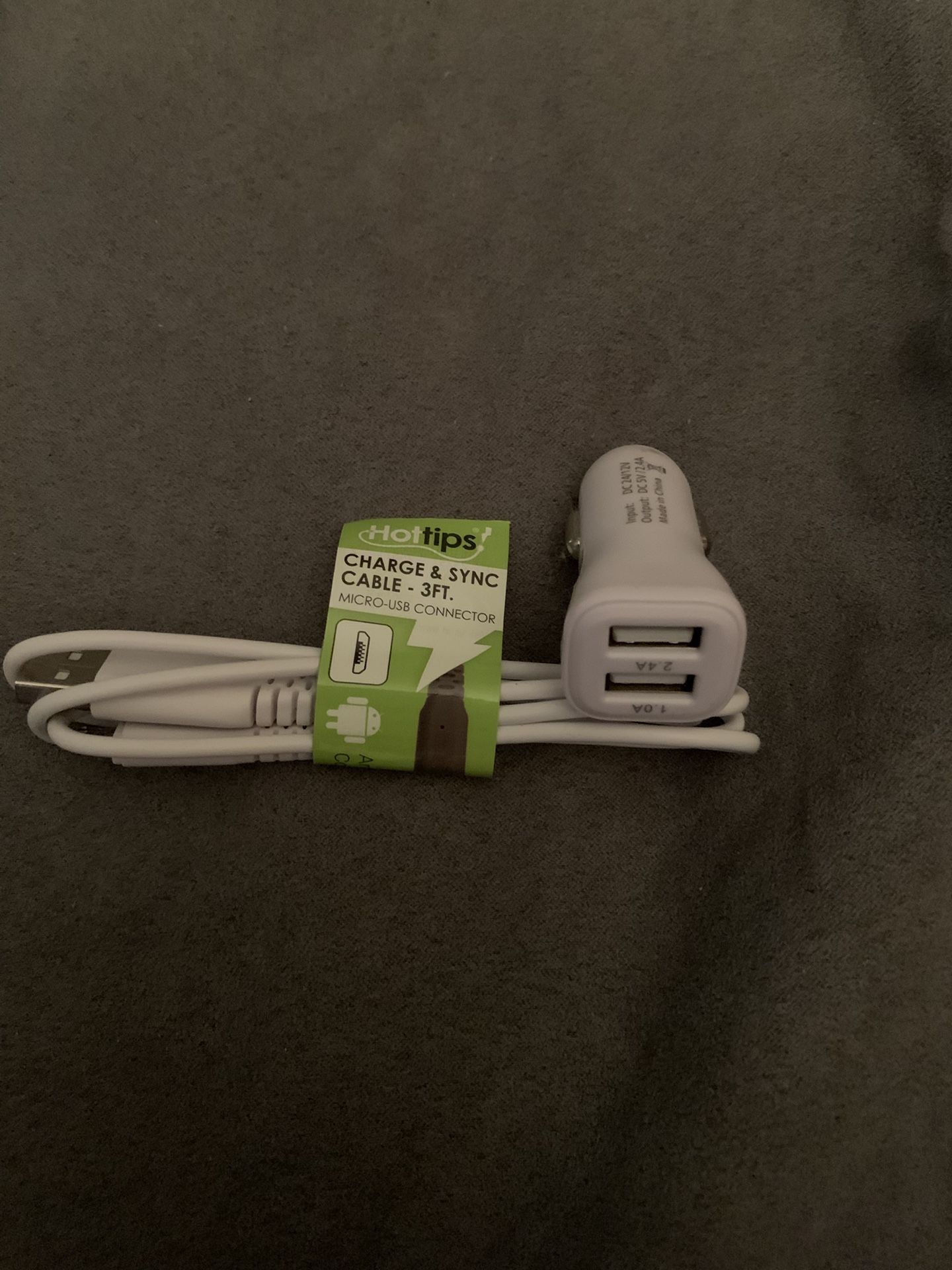 Car Lighter To iPhone Charger White