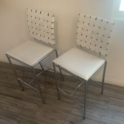 2 White Bar Stools