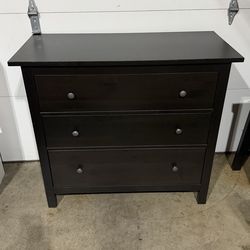 Ikea Hemnes 3 Drawer Black Brown Dresser
