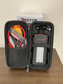 VECTOR 1600 Peak Amp Automotive Lithium Jump Starter, Portable Power-USB-A(15W), USB-C(30W) w/Carrying Case