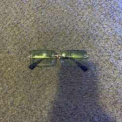 Trendy Green Rectangle Rimless Sunglasses 😎 
