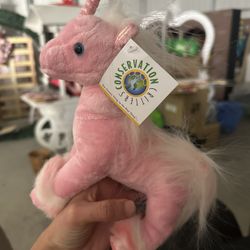 Stuffed Pink Unicorn Conservation Critter by Wildlife Artists