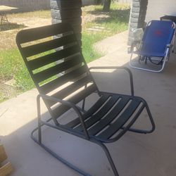 Novogratz Metal Gray Rocking Chair
