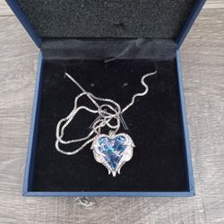 Bling Blue Heart 💙 Pendant Chain