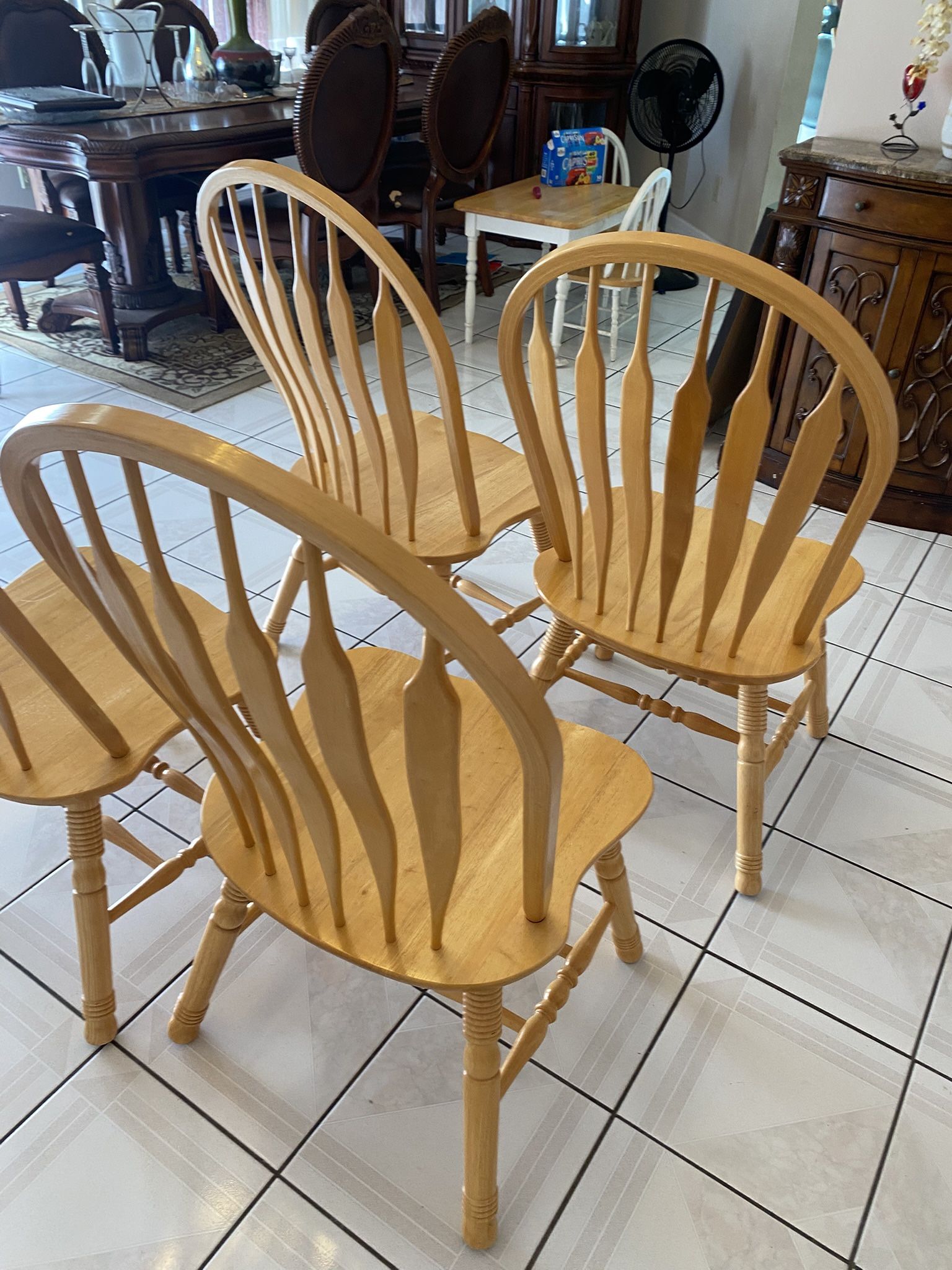 4 Solid Wood Chairs 