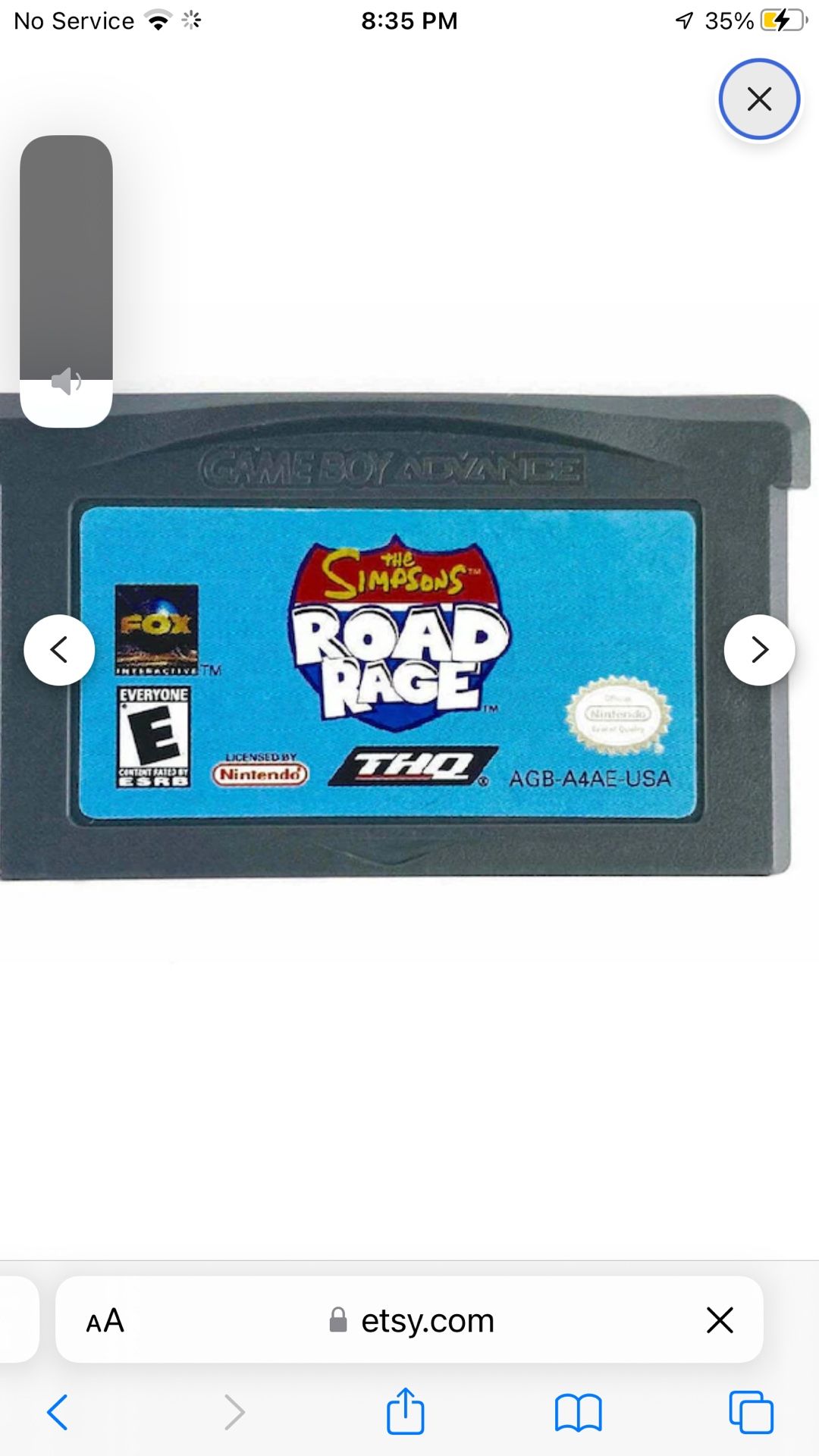 Simsons Road Rage For Game boy