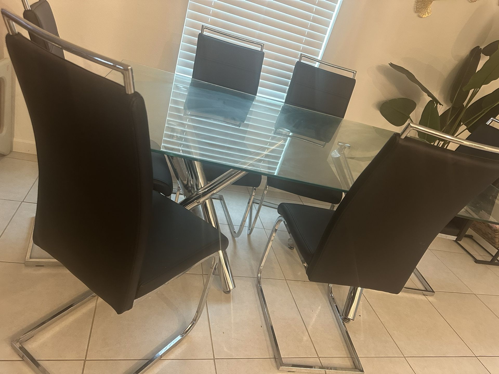 Dining Set 6 Chairs And Glass Table