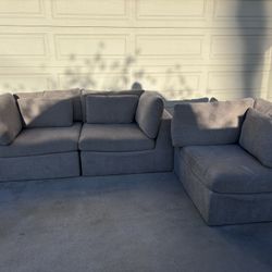 3 Piece Sectional, Grey