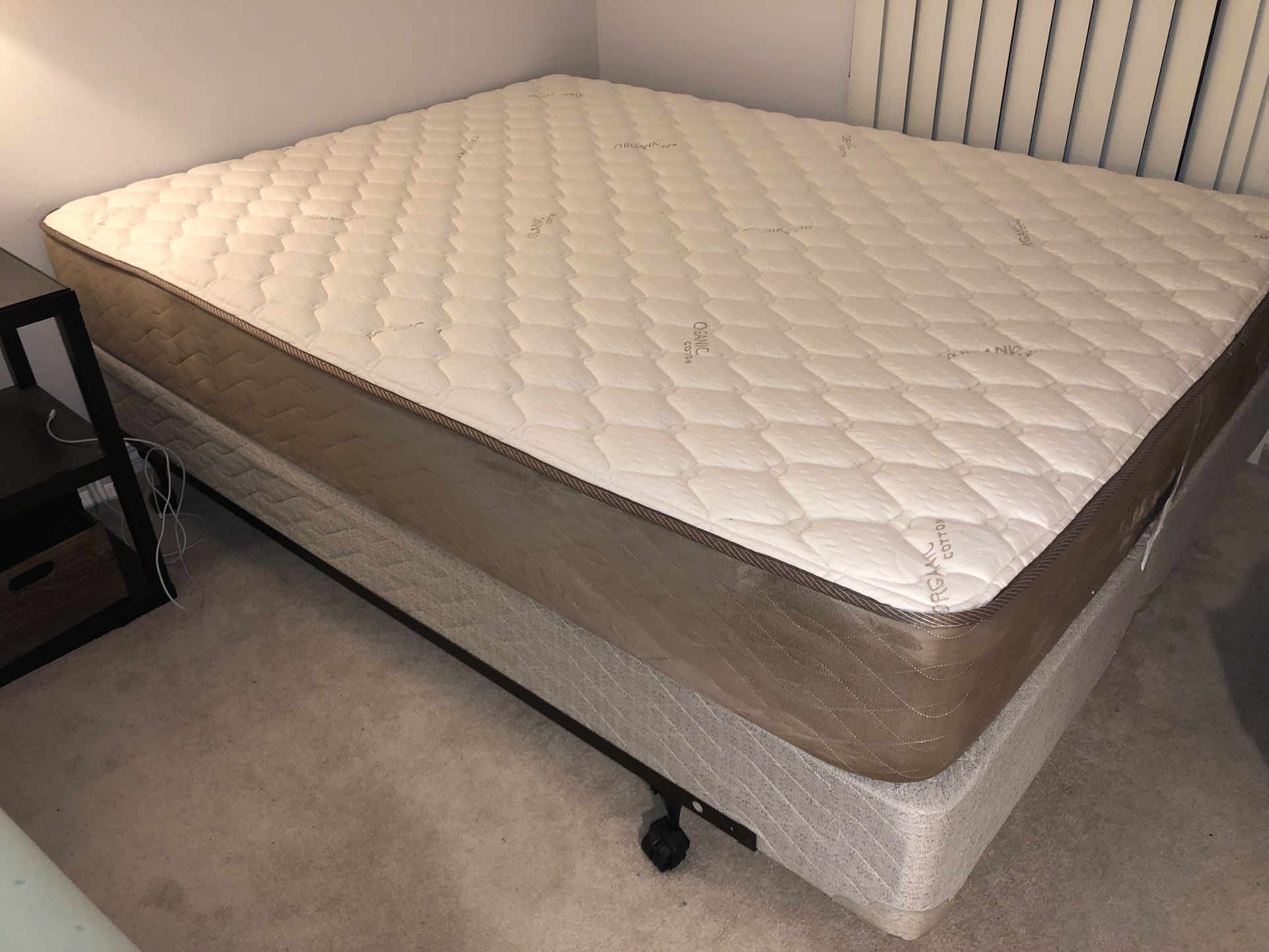 Stress-O-Pedic Queen Mattress + Box Spring & Bed Frame