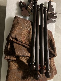 Custom made 12ft tall curtains with rods