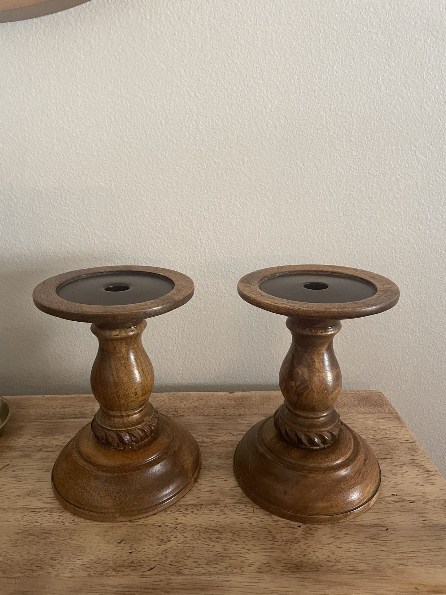 Oak Candle Holders