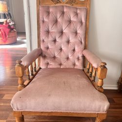 Vintage Pink Velvet Chair (altered)