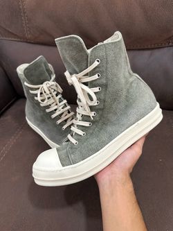 Rick Owens Ramone High Green Sage Suede Size 43