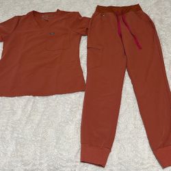 FIGS SET , XXS/Petite , Terracotta ( limited edition ) 