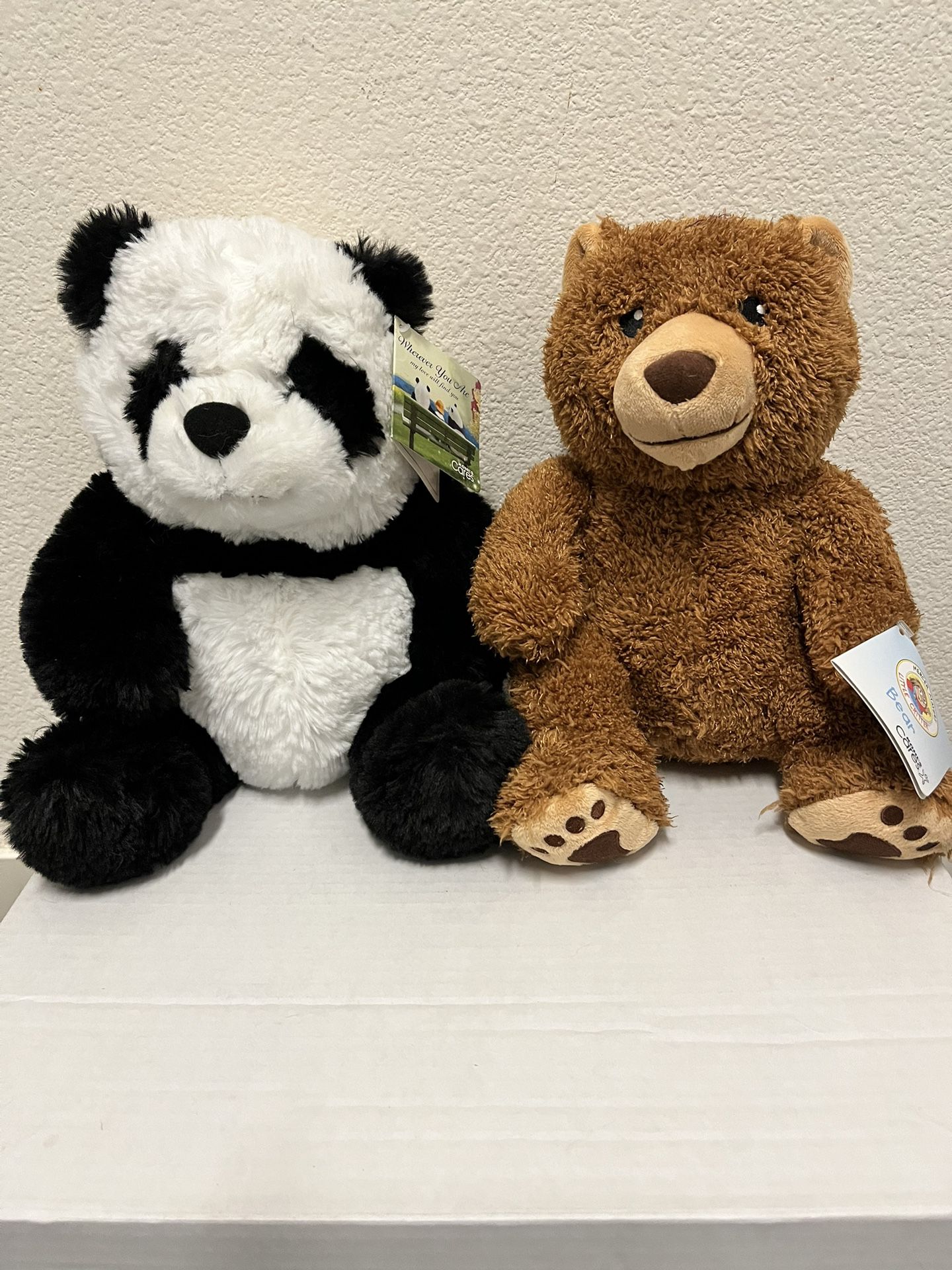 (2) - Plush Bears - (New)  Brown - Bear - 10-1/2”  - $ 5 Panda - 11” - $ 5