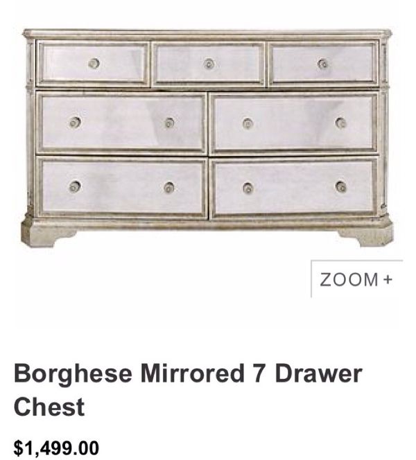 Z Gallerie Borghese Mirrored Dresser For Sale In Los Angeles Ca