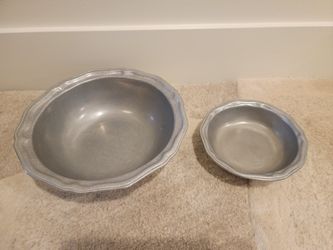 2- Vintage Wilton Pewter Columbia Octogon Bowls