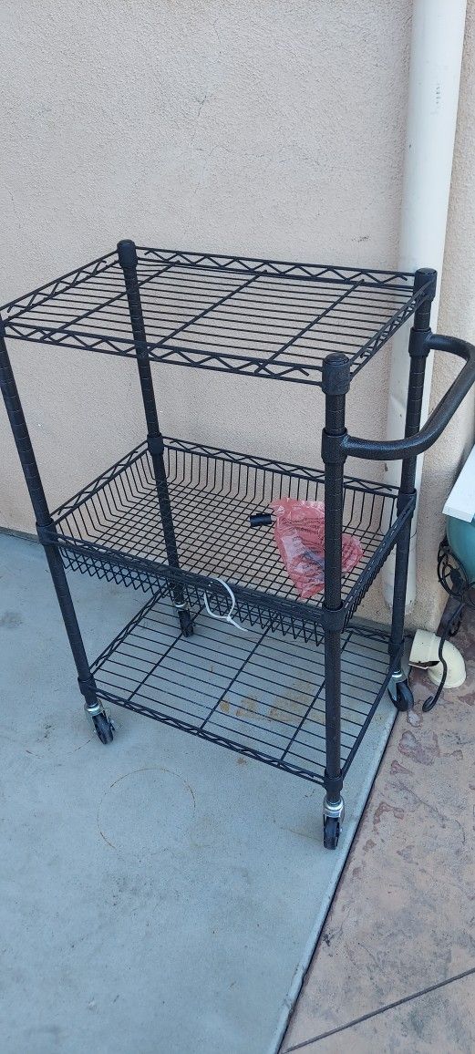 Alera 3-Tier Wire Rolling Cart, 16"W x 39"H x 24"D $50