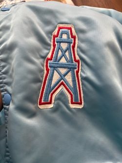 Vintage Nfl Houston Oilers Chalk Line Starter Jacket Baby Sky Blue