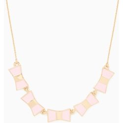♠️ KATE SPADE BOW SHOPPE ROW NECKLACE IN LIGHT PINK