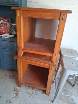 Two wooden end tables