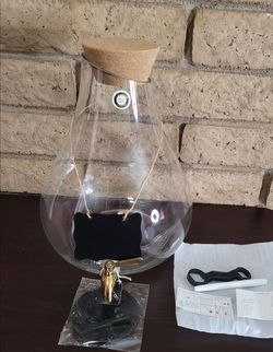 Glass 2.5 Gallon Teardrop Beverage Dispenser with Cork Top