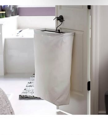 Household Essentials Hanging Doorknob Laundry Bag - White
