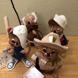 Annalee Dolls 4 Mice #2022, #2007, #2010, #9930