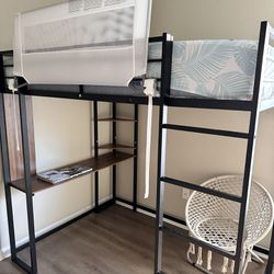 Full Size Loft Bed  With Desk  240 Or Best Offer