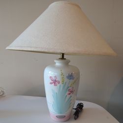 Hand-Painted Floral Porcelain Table Lamp