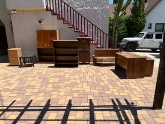 Free Table Desk Cabinet Drawes Coffee Table on Wheels wood