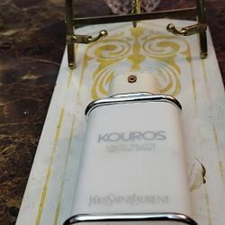 Vintage Yves Saint Laurent KOUROS Eau de Toilette – Rare White Ceramic-Style 4oz Bottle – YSL Collector Fragrance (Pre-Reformulation)
