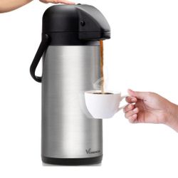 Airpot Coffee Dispenser with Pump - 102 oz Insulated Stainless Steel Coffee Carafe - Thermal Beverage Dispenser - Thermos Urn for Hot/Cold Water, Part